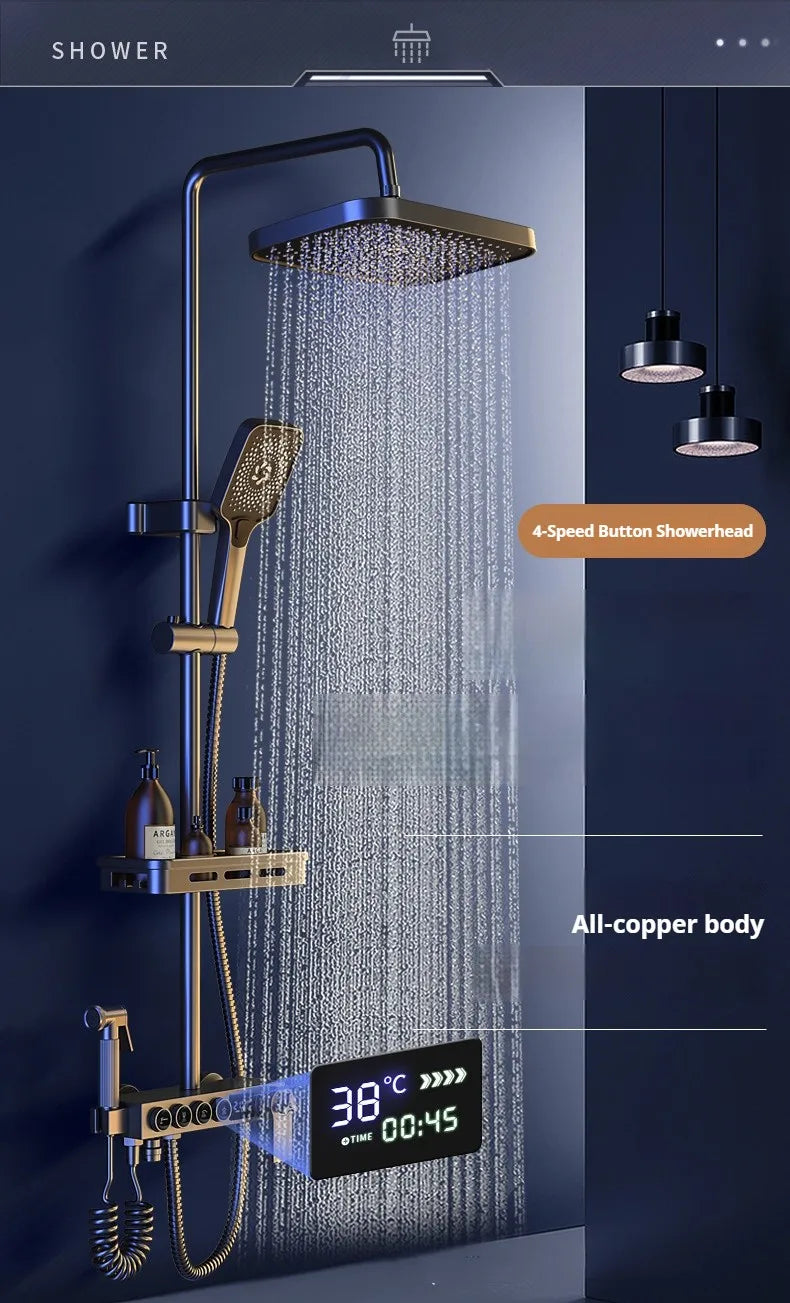Modern MC The Black Diamonds bathroom shower head set with sleek bath design and adjustable shower system for home use.