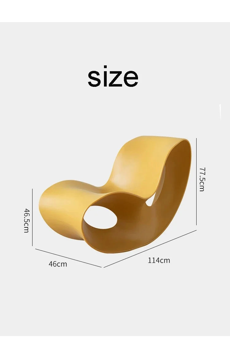 Modern MC THE BLACK DIAMOND rocking PE plastic lounge armchair with a sleek, rotational-molded design for contemporary home decor.