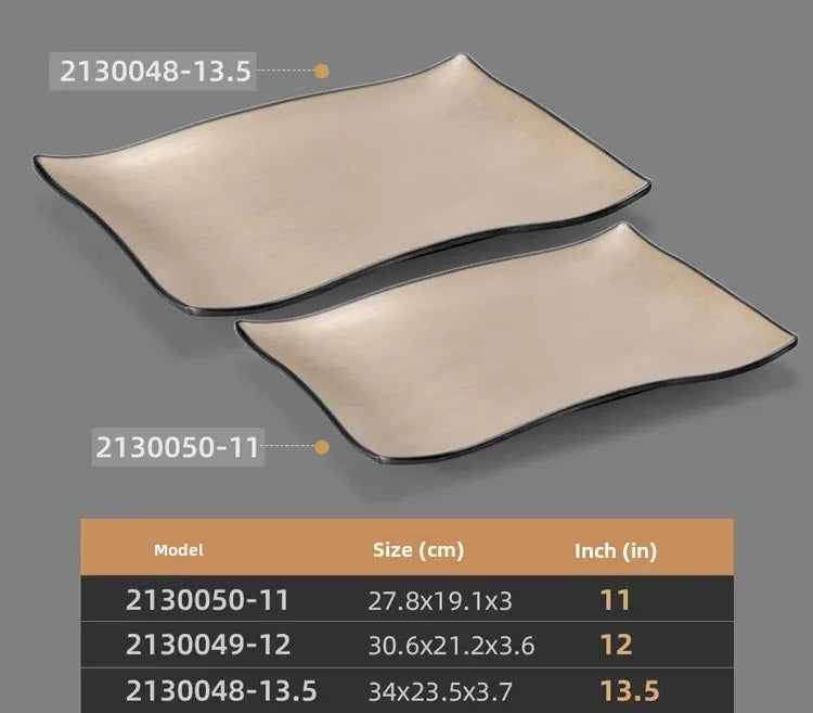Rectangular Japanese-style melamine dinner plate with durable coating, ideal for barbecues and kitchen use, by 𝕄𝕔 𝕋𝕙𝕖 𝔹𝕝𝕒𝕔𝕜 𝔻�