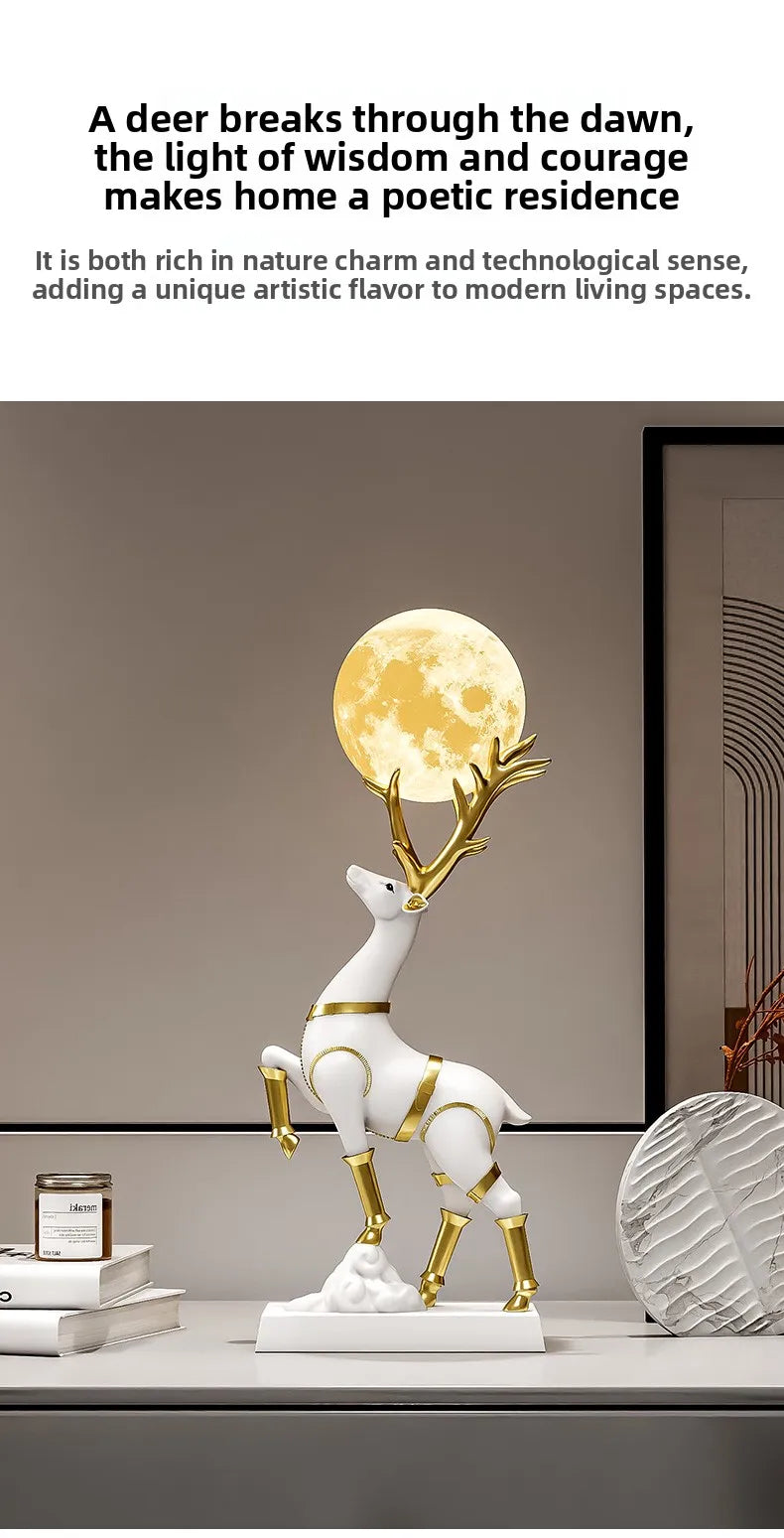 Nordic luxury Lucky Deer sculpture by 𝕄𝕔 𝕋𝕙𝕖 𝔹𝕝𝕒𝕔𝕜 𝔻𝕚𝕒𝕞𝕠𝕟�
