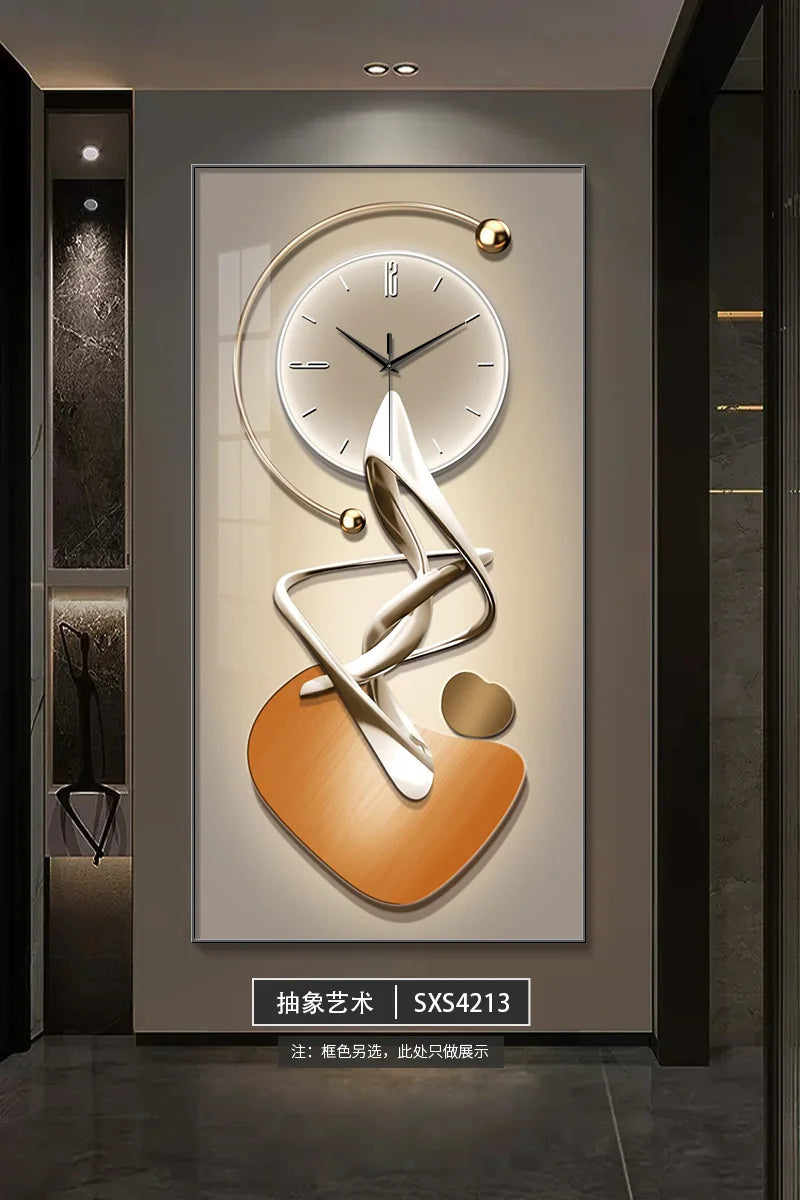 Modern Design Wall Clock Living Room Entrance Corridor Wall Decor Mute Digital Clock Large Abstract Hanging Painting Wall Watch - 𝕄𝕮 𝕋𝕙𝕖 𝔹𝕝𝕒𝕔𝕜 𝔻𝕚𝕒𝕞𝕠𝕟𝕕
