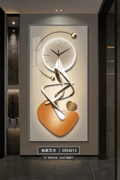 Modern Design Wall Clock Living Room Entrance Corridor Wall Decor Mute Digital Clock Large Abstract Hanging Painting Wall Watch - 𝕄𝕮 𝕋𝕙𝕖 𝔹𝕝𝕒𝕔𝕜 𝔻𝕚𝕒𝕞𝕠𝕟𝕕