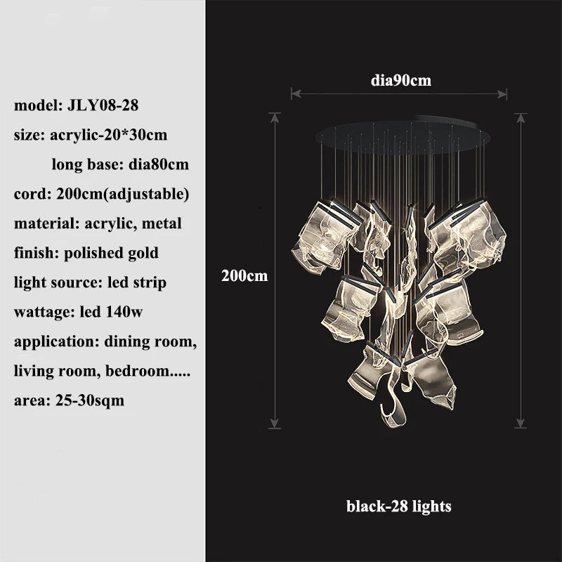 Modern Led Chandeliers Lighting Living Dining Room