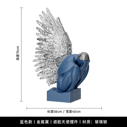 MC THE BLACK DIAMOND wing sculpture statue, stylish desk decoration for high-end hotel or club interior art ornament.