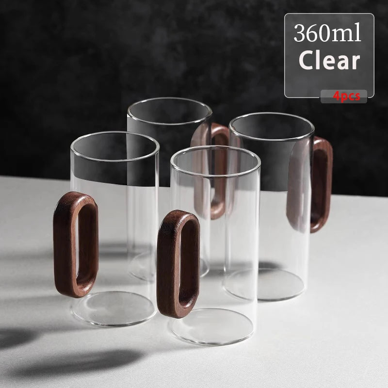 Glass mug with wooden handle from 𝕄𝕔 𝕋𝕙𝕖 𝔹𝕝𝕒𝕔𝕜 𝔻𝕚𝕒𝕞𝕠𝕟�