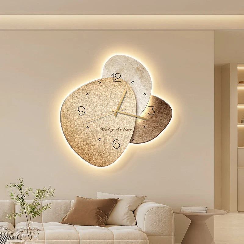 Modern MC THE BLACK DIAMOND wall clock with silent digital design, suitable for living or dining room wall decor.