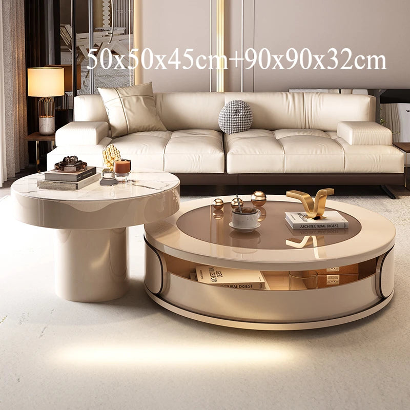 Minimalist Nordic style coffee table by MC THE BLACK DIAMOND featuring sleek, modern storage design and luxurious aesthetic.