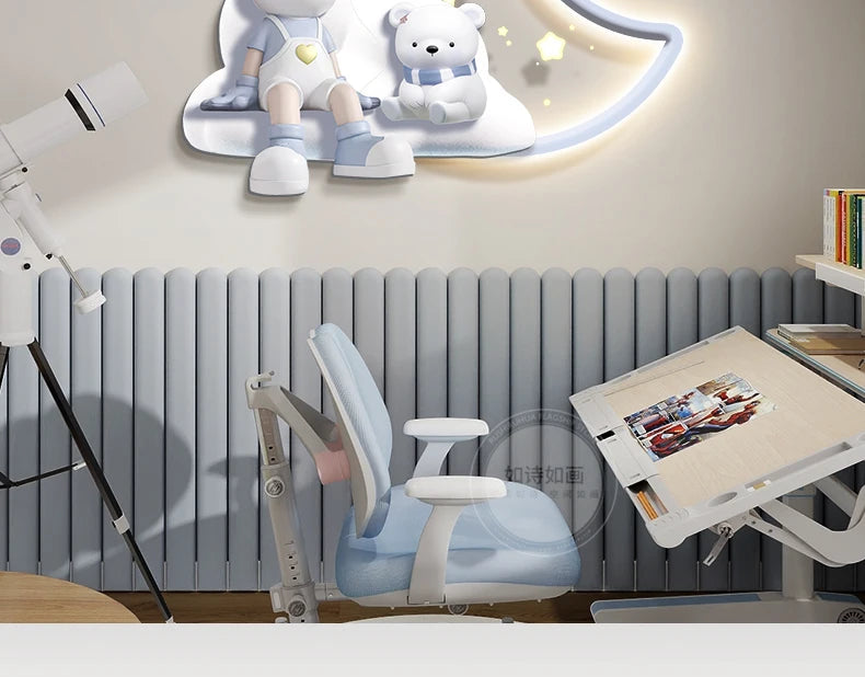 Children's room wall decoration featuring colorful poster prints by MC THE BLACK DIAMOND, perfect for playful, vibrant decor.