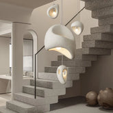 Nordic Villa Stairs Wabi Sabi MC THE BLACK DIAMOND E27 LED Pendant Light hanging from the ceiling, showcasing minimalist design and warm glow