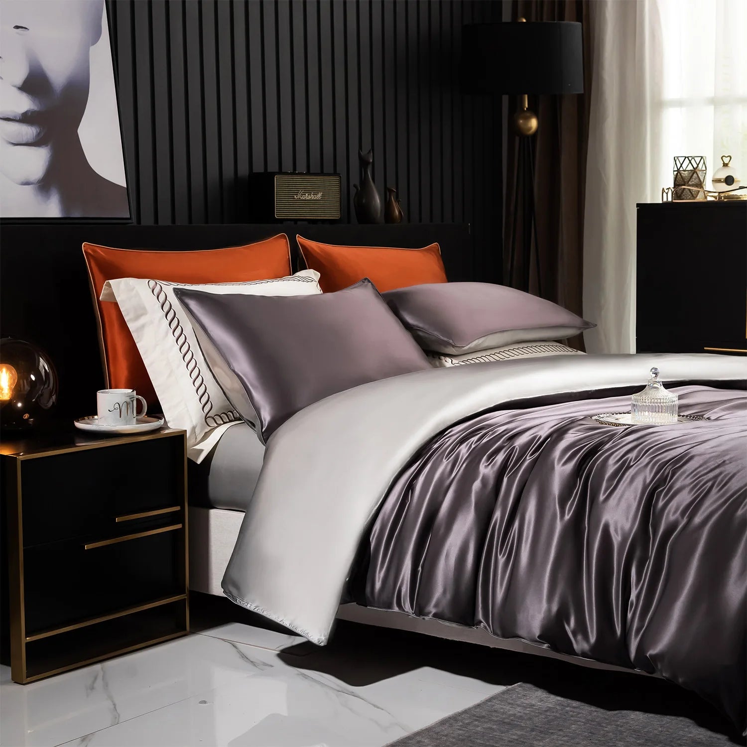 DISANGNI 22 Momme 6A Mulberry Silk Duvet Cover – Reversible A/B Design | OEKO-TEX Certified Luxury Bedding - https://mohammadcollection.com