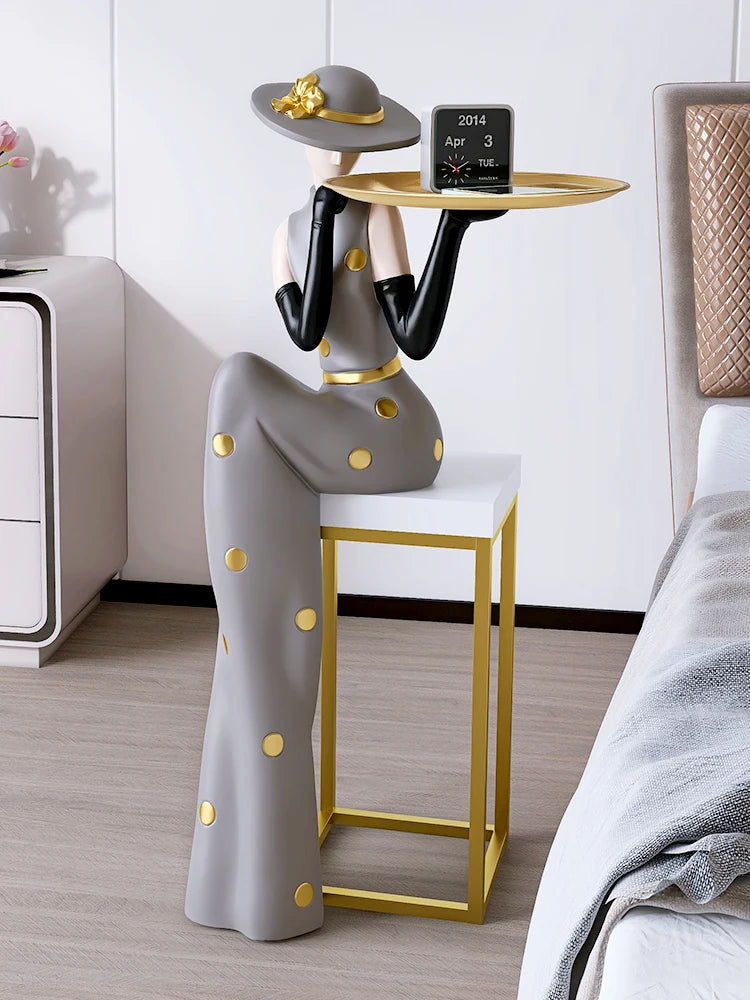 Light Luxury Art Figure Large Floor to Floor Decoration Tray Living Room foyer TV Cabinet Sofa Next to Home Decoration - https://mohammadcollection.com
