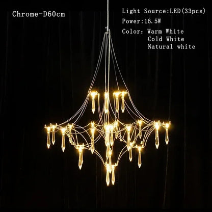 Modern Chrome Plating Luxury Crystal Chandelier Living Room Bedroom Lights Home Decorative Lights Dining Room Lighting Fixtures