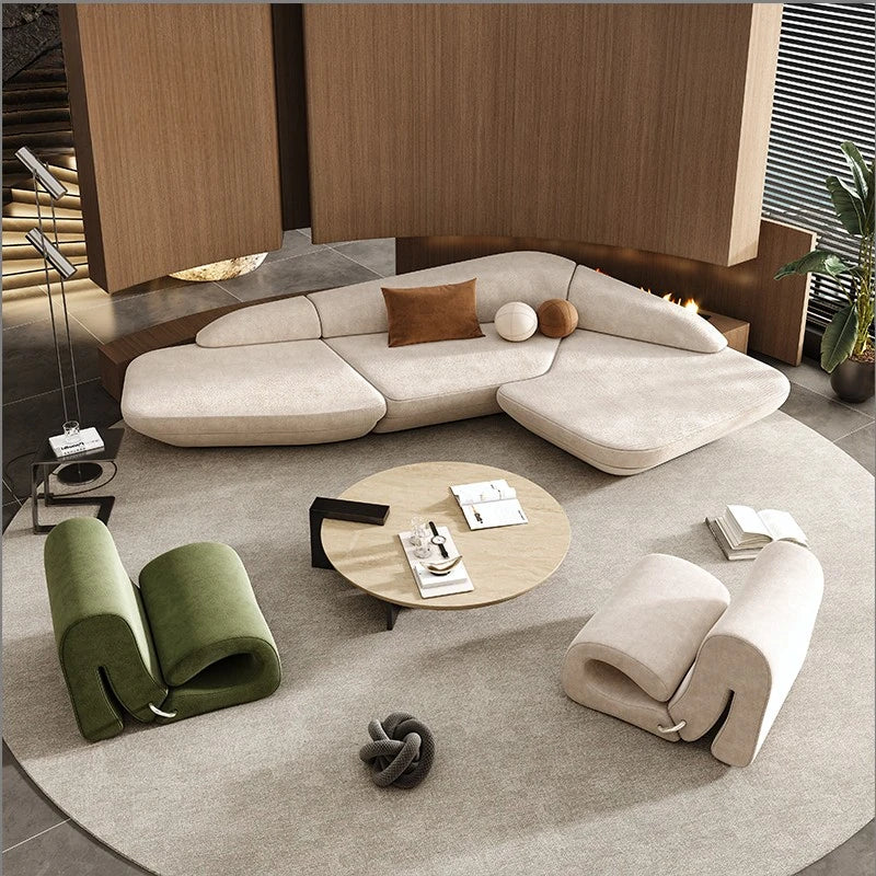Curved luxury leisure reception corner sofa from MC THE BLACK DIAMOND, featuring plush seating and modern sectional design.