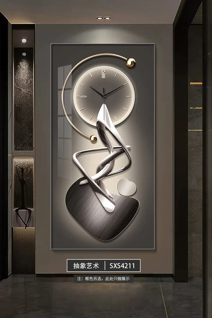 Modern Design Wall Clock Living Room Entrance Corridor Wall Decor Mute Digital Clock Large Abstract Hanging Painting Wall Watch - 𝕄𝕮 𝕋𝕙𝕖 𝔹𝕝𝕒𝕔𝕜 𝔻𝕚𝕒𝕞𝕠𝕟𝕕