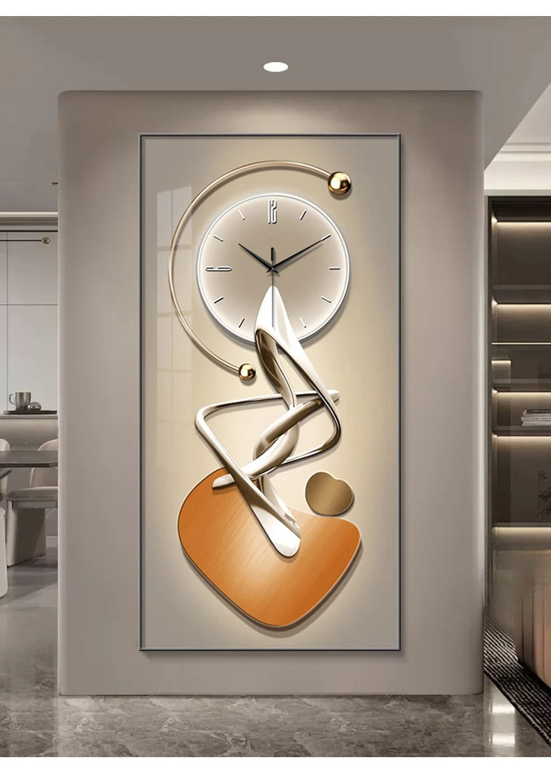Modern Design Wall Clock Living Room Entrance Corridor Wall Decor Mute Digital Clock Large Abstract Hanging Painting Wall Watch - 𝕄𝕮 𝕋𝕙𝕖 𝔹𝕝𝕒𝕔𝕜 𝔻𝕚𝕒𝕞𝕠𝕟𝕕