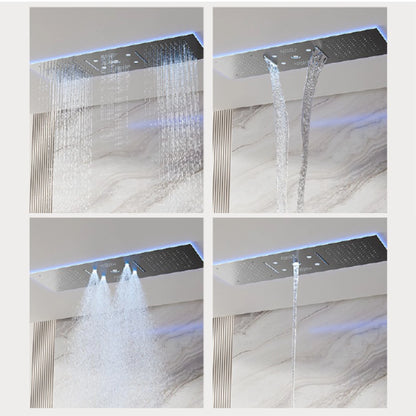 AITANA Luxury Brass Gunmetal LED Display Thermostatic Shower System Bathroom Ceiling embedded concealed giant curtain Rainfall - https://mohammadcollection.com