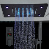 Matte black brass LED intelligent remote control for bathtub and shower faucets by MC THE BLACK DIAMOND