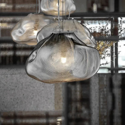 Modern Cloud Design Smoky Grey Glass Pendant Light  Art Hanging Lamp Decorative Blown Glass Pendant Lamp Restaurant Chandelier - https://mohammadcollection.com