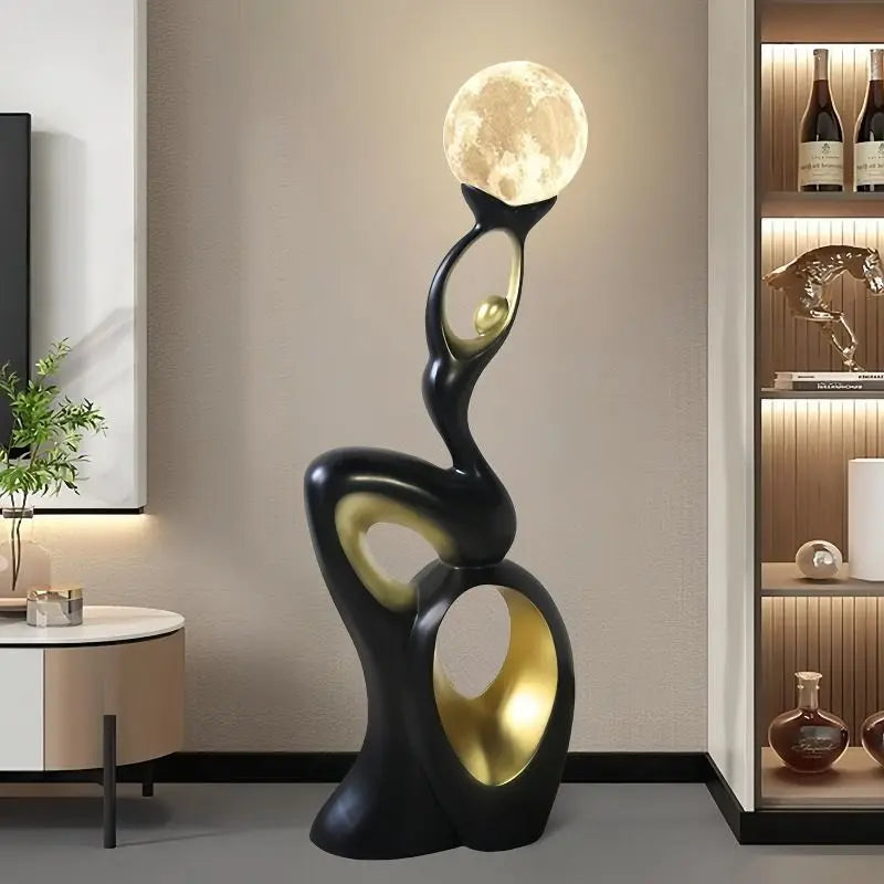Home Decor Sculpture Figurines Decoration Accessories Dancing Life Moon Lantern Landing Ornament Living Room Resin Animal Statue - https://mohammadcollection.com