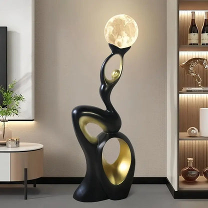 Home Decor Sculpture Figurines Decoration Accessories Dancing Life Moon Lantern Landing Ornament Living Room Resin Animal Statue - https://mohammadcollection.com