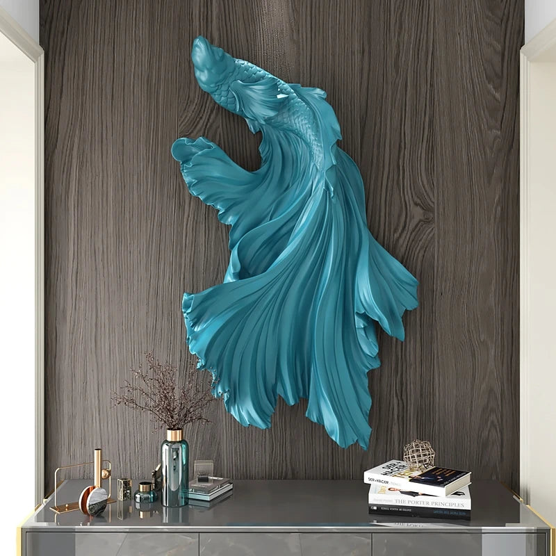 Nordic Home wall decor sculpture of a fighting fish by 𝕄𝕔 𝕋𝕙𝕖 𝔹𝕝𝕒𝕔𝕜 𝔻𝕚𝕒𝕞𝕠