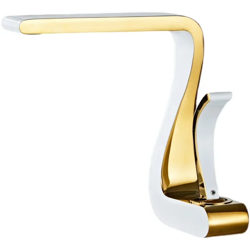 Luxury White Gold Bathroom Mixer Tap Brass Wash Basin Faucet Hot and Cold Water Sink Retro Faucet  Single Hole Faucet Bathroom - https://mohammadcollection.com