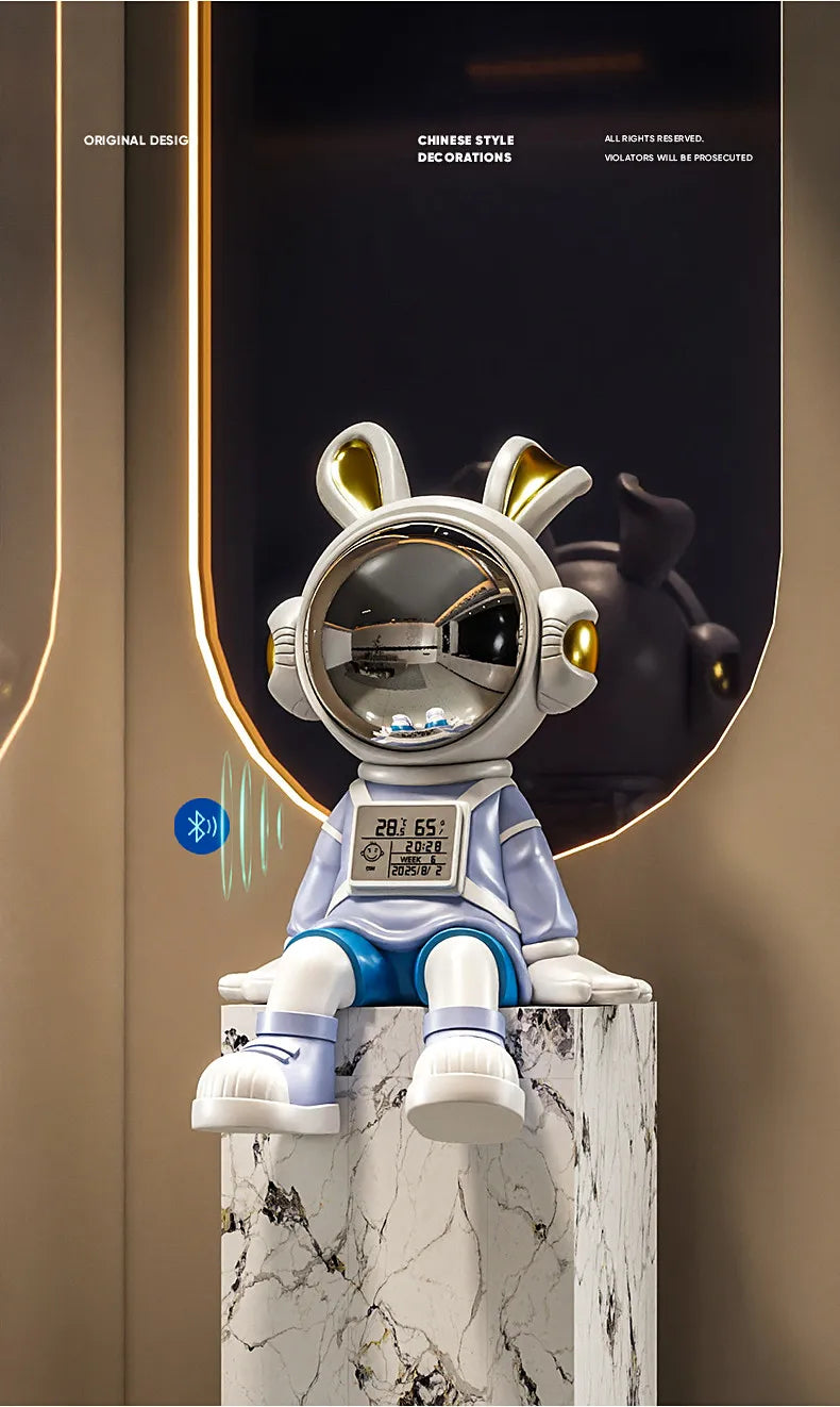 Astronaut Rabbit Sitting Desk Decoration Nordic Luxury Living Room Entrance TV Cabinet Decorative Figurines Housewarming Gift - 𝕄𝕮 𝕋𝕙𝕖 𝔹𝕝𝕒𝕔𝕜 𝔻𝕚𝕒𝕞𝕠𝕟𝕕