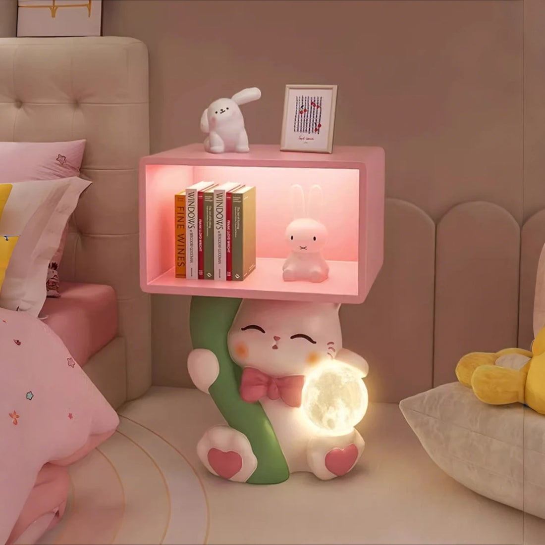 Cartoon Cute Cat Figurine Bedside Table Girl Children&