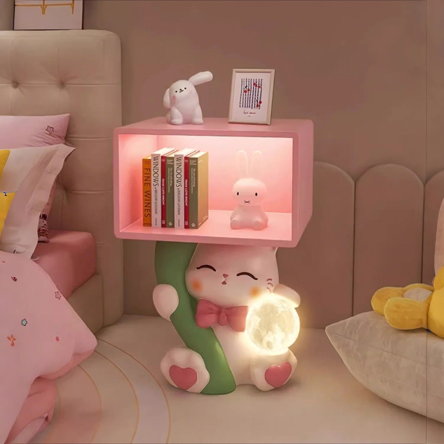 Cartoon Cute Cat Figurine Bedside Table Girl Children&
