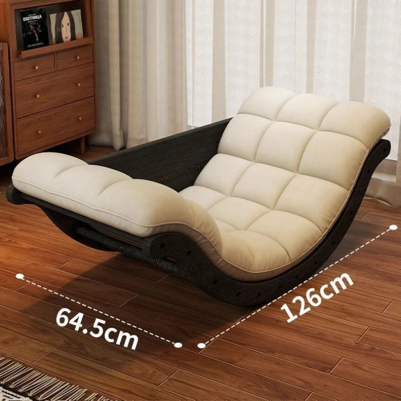 Simple Casual Rocking Chair Single Solid Wood Sofa Balcony Recliner Home Decor Living Room Retro Design Furniture Chaise Lounge - https://mohammadcollection.com