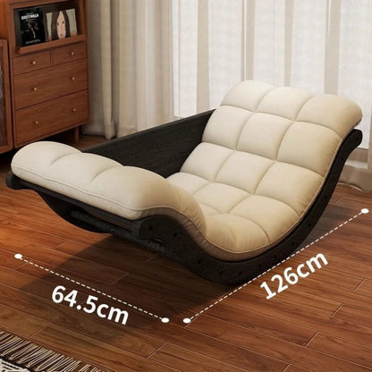 Simple Casual Rocking Chair Single Solid Wood Sofa Balcony Recliner Home Decor Living Room Retro Design Furniture Chaise Lounge - https://mohammadcollection.com