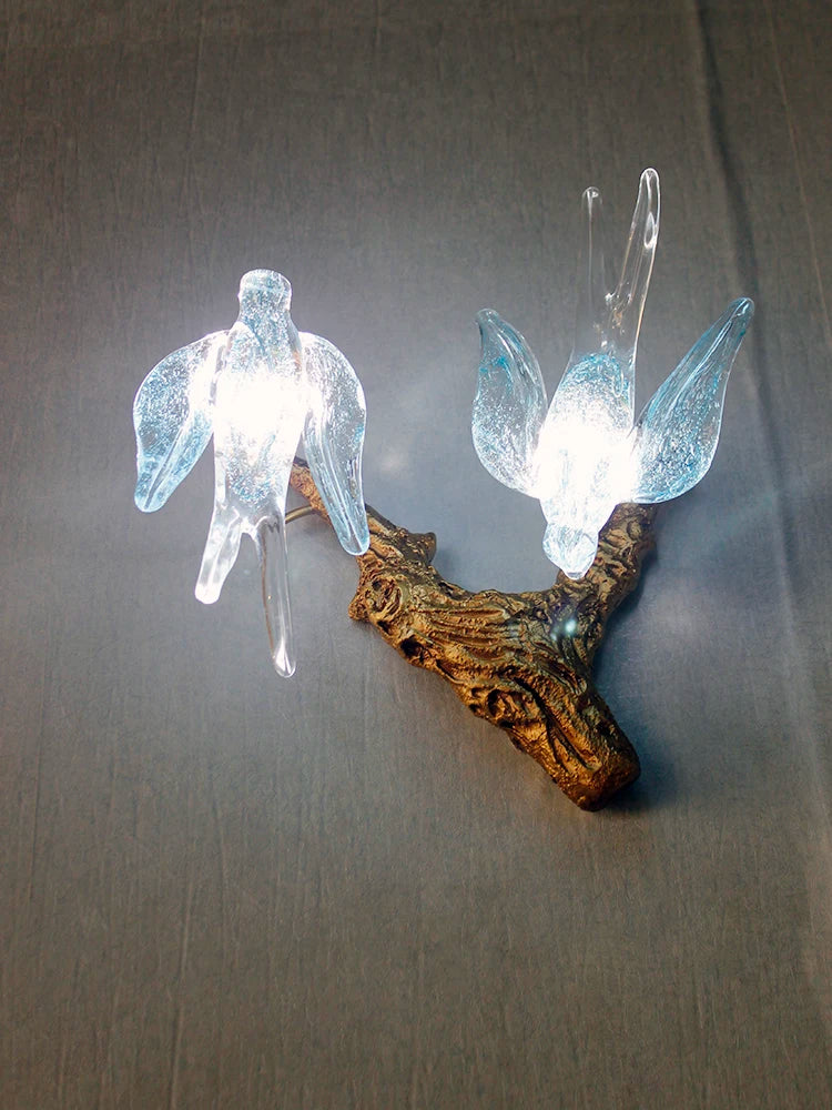 Vintage round bird chandelier featuring swallow design by MC THE BLACK DIAMOND, decorative ceiling lighting fixture.