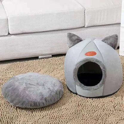 Pet bed with cat ears cat bed for small medium large cats Keep warm in winter  Comfortable and soft Machine washable - https://mohammadcollection.com