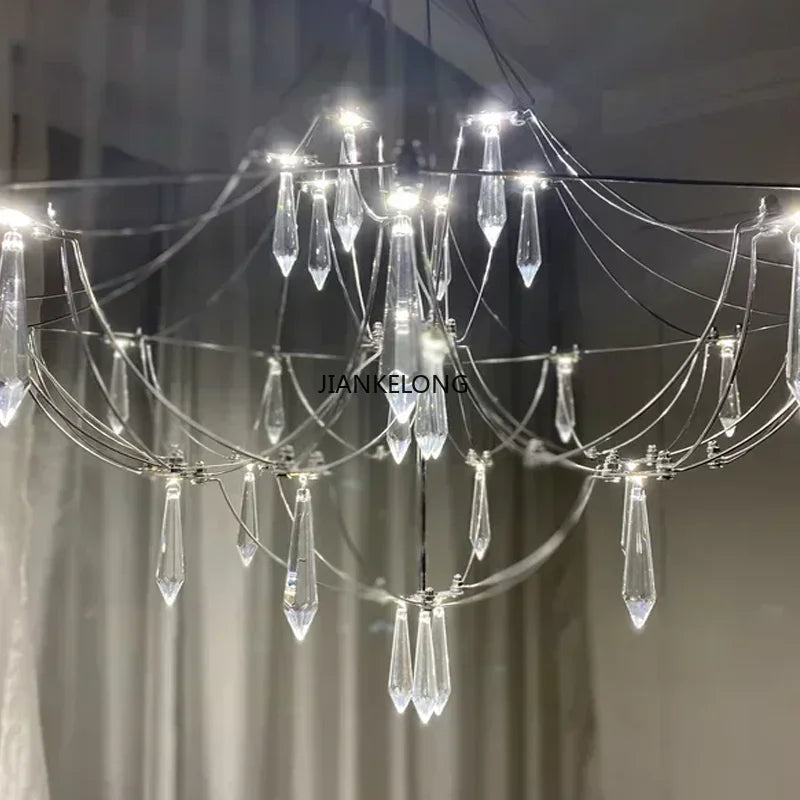 Modern Chrome Plating Luxury Crystal Chandelier Living Room Bedroom Lights Home Decorative Lights Dining Room Lighting Fixtures