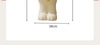MC THE BLACK DIAMOND modern cream cartoon bear figurine, decorative tray ornament for living room, sofa, or bedside storage.