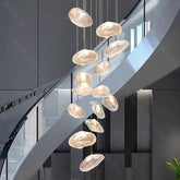 Modern MC THE BLACK DIAMOND crystal chandelier with elegant hanging crystals and sleek metal frame, ideal for home lighting decor.