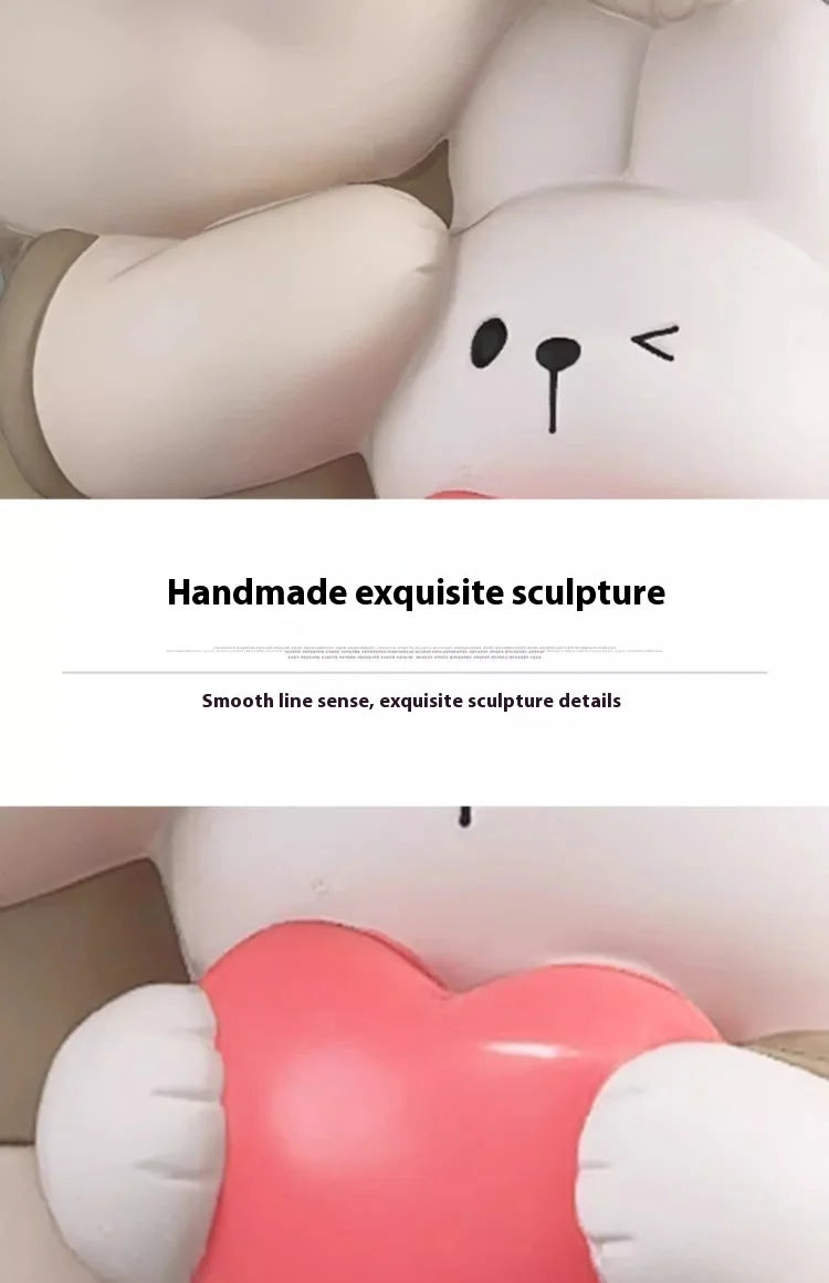 Cream Style Home Decor Parent-child Bear Statue Coffee Table Creative Livingroom Sofa Side Table Bedroom Bedside Table Furniture - 𝕄𝕮 𝕋𝕙𝕖 𝔹𝕝𝕒𝕔𝕜 𝔻𝕚𝕒𝕞𝕠𝕟𝕕