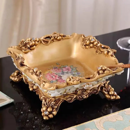 European Resin Diamond Fruit Plate Dried Fruit Candy Dish Tissue Box Ornaments Home Livingroom Table Furnishing Decoration Craft - https://mohammadcollection.com