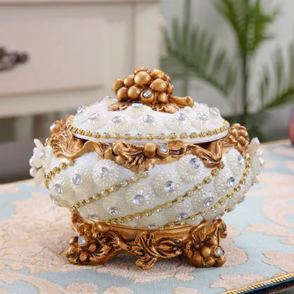 European Resin Diamond Fruit Plate Dried Fruit Candy Dish Tissue Box Ornaments Home Livingroom Table Furnishing Decoration Craft - https://mohammadcollection.com