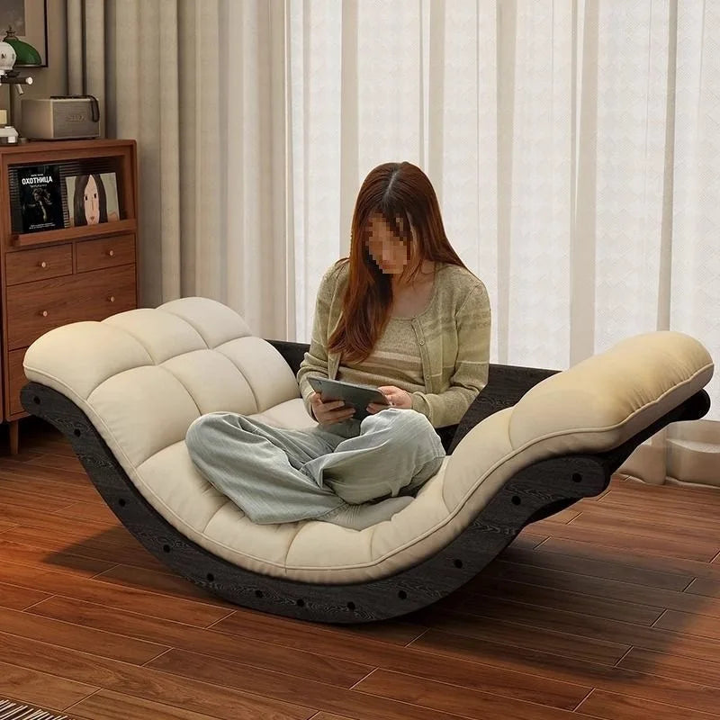 Simple Casual Rocking Chair Single Solid Wood Sofa Balcony Recliner Home Decor Living Room Retro Design Furniture Chaise Lounge - https://mohammadcollection.com