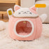 Lucky Fortune Cat Pet Bed - Winter Warm Semi-Open Fleece Round Bed for Cats & Dogs | Cozy Lucky Pet House, Soft Cushioned Kennel - https://mohammadcollection.com