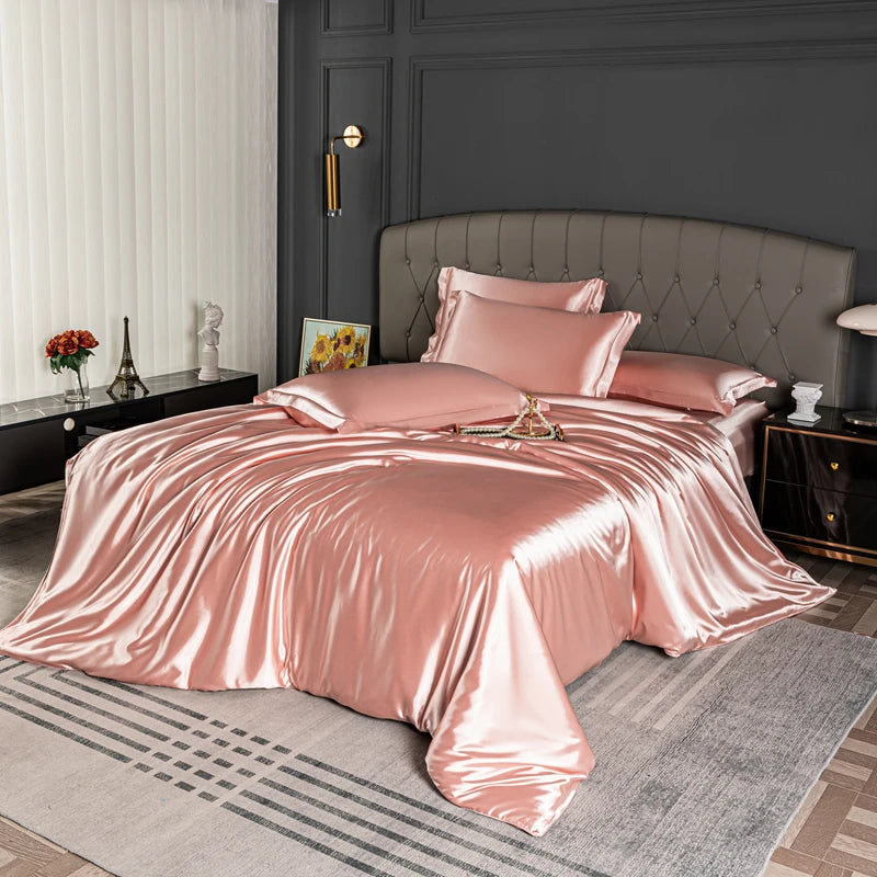 Black satin duvet cover from 𝕄𝕔 𝕋𝕙𝕖 𝔹𝕝𝕒𝕔𝕜 𝔻𝕚𝕒𝕞𝕠𝕟𝕕