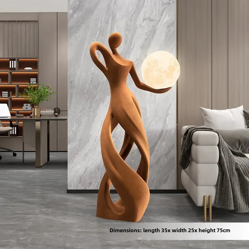 Creative Home Decor Flocking Art Statue Abstract Girl Figure Modern Indoor Luxury Living Room Porch Shine Decoration Sculpture - 𝕄𝕮 𝕋𝕙𝕖 𝔹𝕝𝕒𝕔𝕜 𝔻𝕚𝕒𝕞𝕠𝕟𝕕