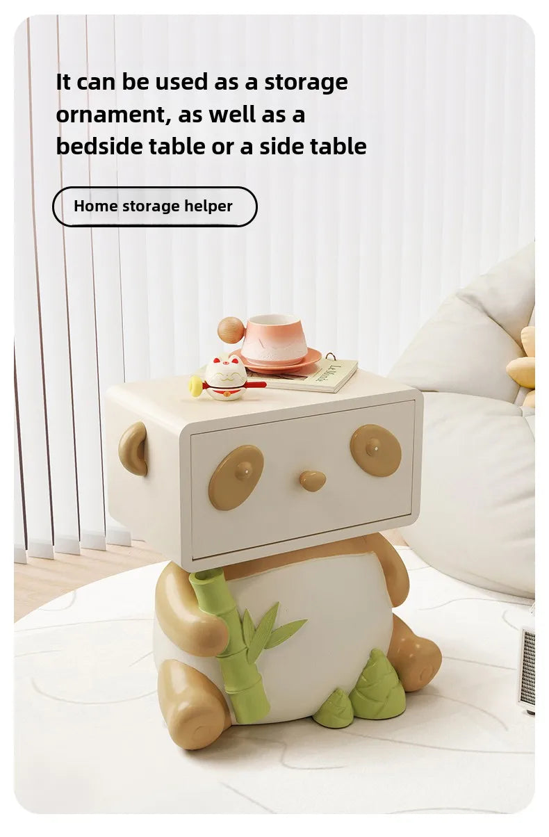 Cute Panda Bedside Table, Creative Floor Storage Ornament, Living Room, Bedroom, Sofa, Side Cabinet, Home Decoration, Furniture - 𝕄𝕮 𝕋𝕙𝕖 𝔹𝕝𝕒𝕔𝕜 𝔻𝕚𝕒𝕞𝕠𝕟𝕕