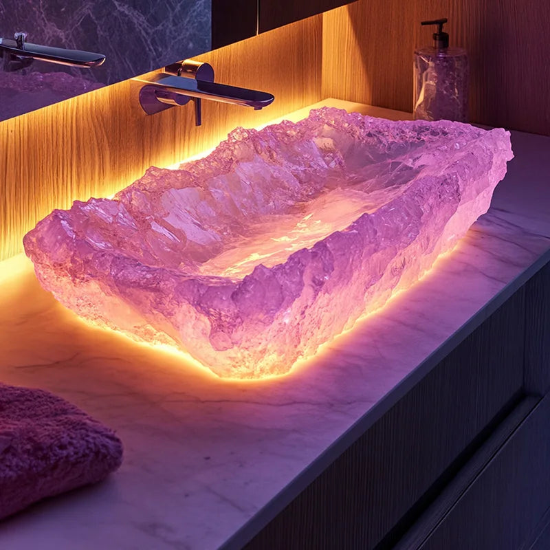 Resin dream crystal stone wash basin custom sales office model room bathroom single basin art table basin - https://mohammadcollection.com