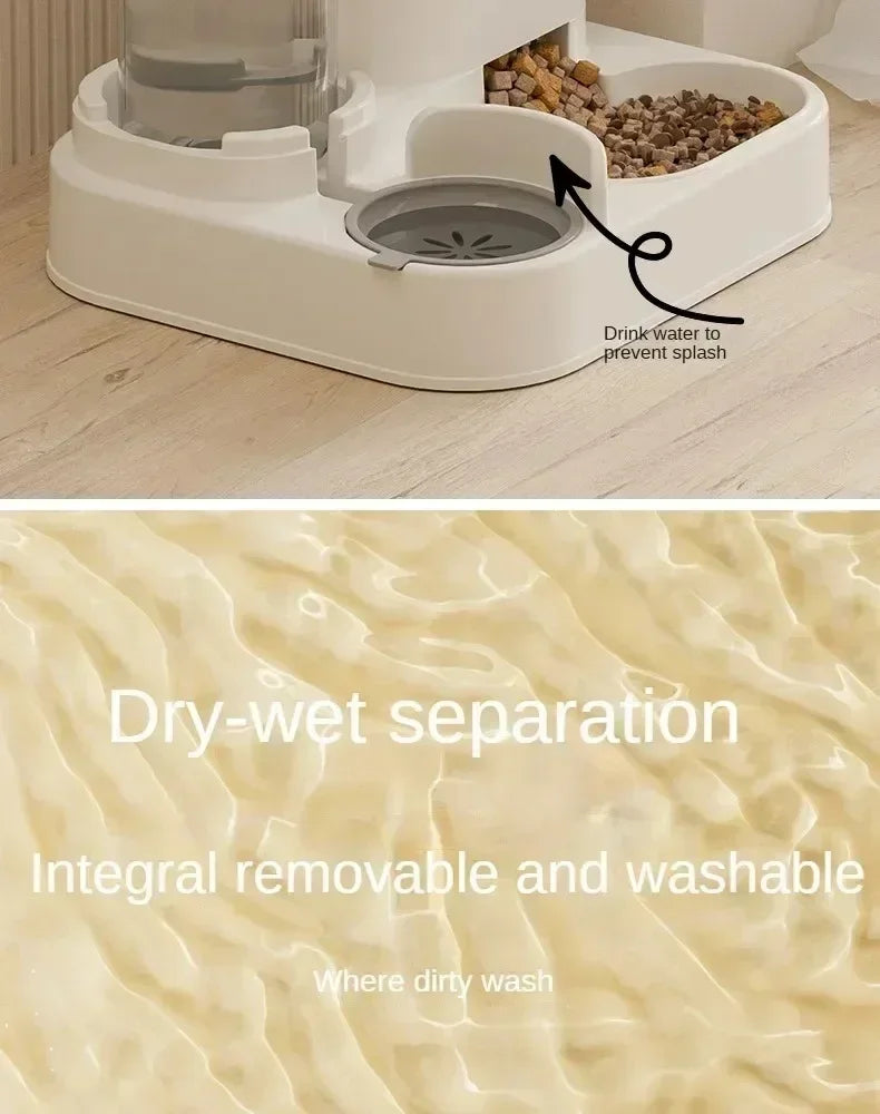 Automatic pet feeder and water fountain by MC THE BLACK DIAMOND with large capacity food storage and dispenser for dogs and cats.
