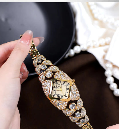 2025 New Women Watch Light Luxury Brand Diamond Inlaid Bracelet Watches Waterproof Ladies Fashion Quartz Clock Wristwatch Gift - https://mohammadcollection.com