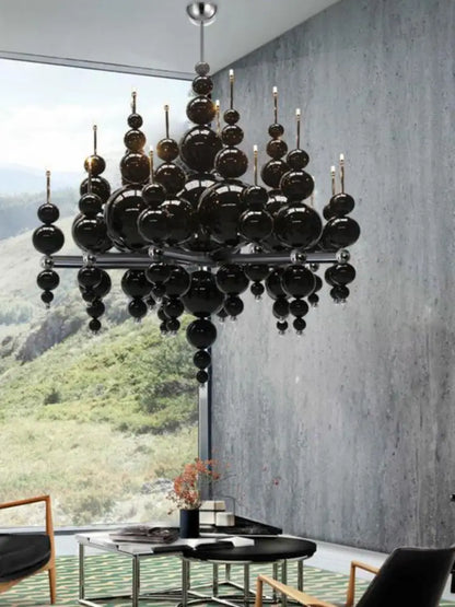 Luxury Living Room Black Chandelier Designer Tears From Moon Chandelier For Ceiling Restaurant Large Dining Table Hanging Lamp - https://mohammadcollection.com