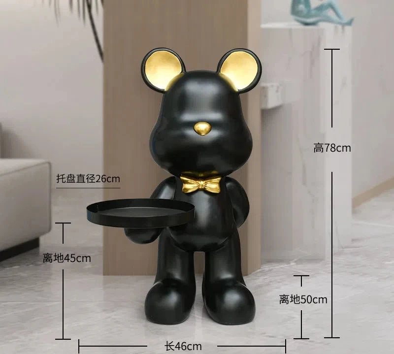Home Decor Creative Doll Bear Floor Ornament Living Room Trend Soft Decoration Welcome Reception Storage Tray Animal Statue Gift - 𝕄𝕮 𝕋𝕙𝕖 𝔹𝕝𝕒𝕔𝕜 𝔻𝕚𝕒𝕞𝕠𝕟𝕕