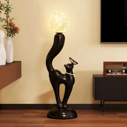 Creative Cat Statue Floor Decoration Nordic Retro Home Soft Decor Living Room Sofa Bedroom Bedside Atmosphere Luminous Ornament - 𝕄𝕮 𝕋𝕙𝕖 𝔹𝕝𝕒𝕔𝕜 𝔻𝕚𝕒𝕞𝕠𝕟𝕕
